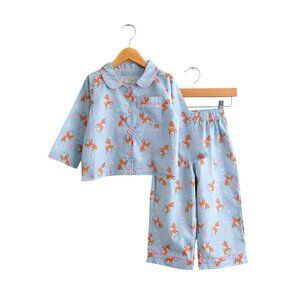 NWT Pretty Girls Pajamas Long Sleeve Top & Long Pants 2 Piece Set Blue & Pink 3T